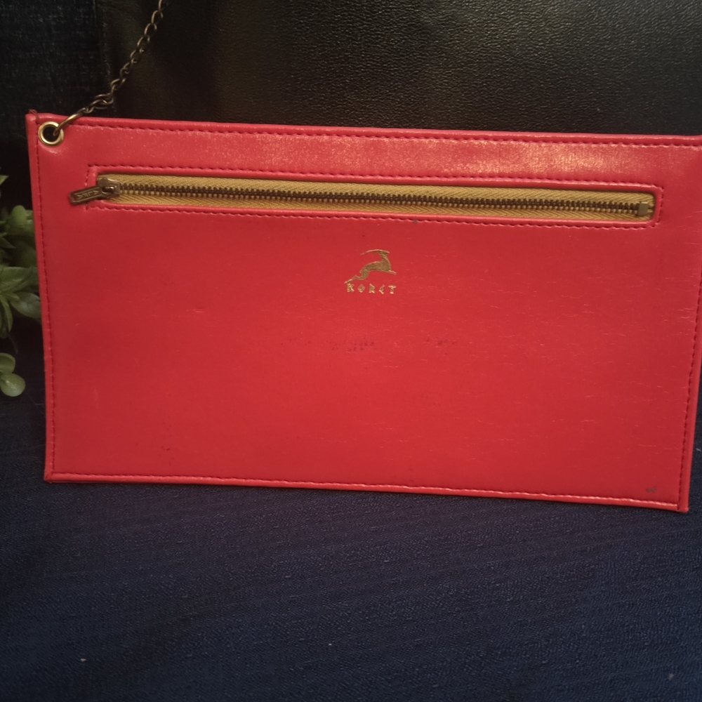 Vintage Koret Red Interior Leather Bag Classic Black Minimalist Shoulder Purse - Picture 5 of 17